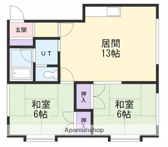 パインヒルズ(2LDK/2階)の間取り写真