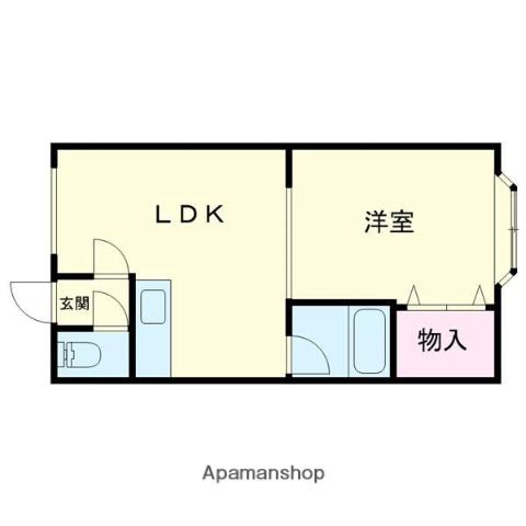 ポップハウス3(1LDK/2階)の間取り写真