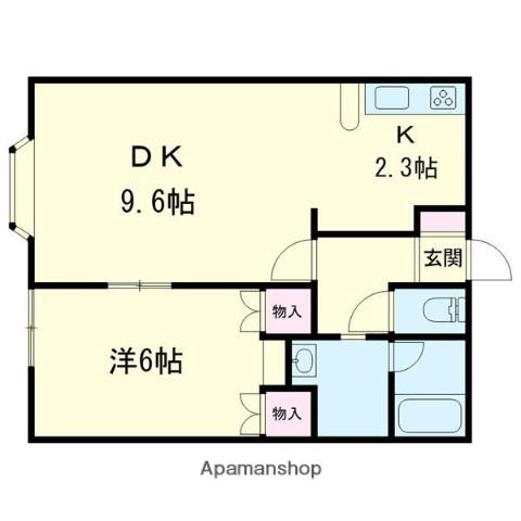 チェリーブロッサム日の出(1LDK/3階)の間取り写真