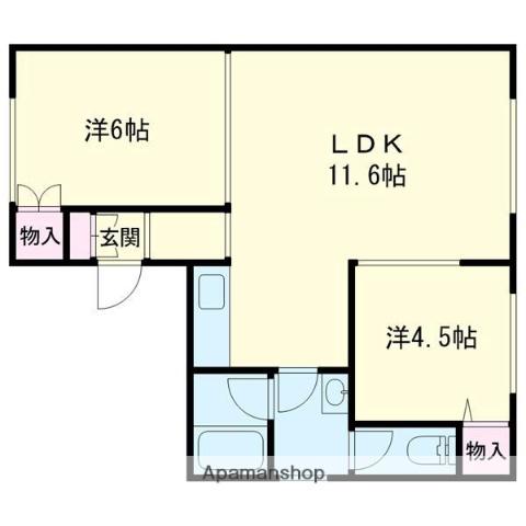 ライフシャトー(2LDK/2階)の間取り写真