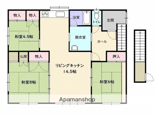 花園町アパート(3LDK/2階)の間取り写真