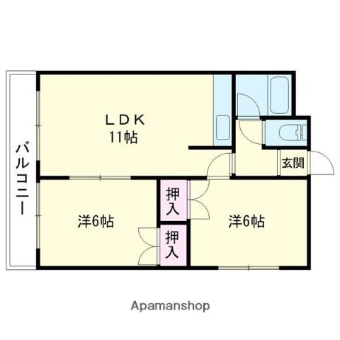 ハイツまるいNO.84(2LDK/4階)の間取り写真