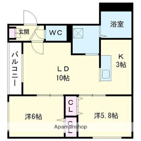 COLLINS YAYOI(2LDK/4階)の間取り写真