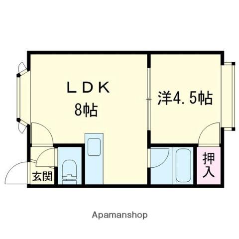 メリディアン(1DK/2階)の間取り写真