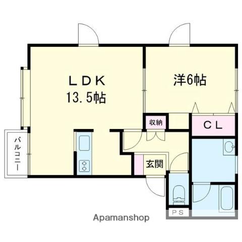 メゾンピューピルⅢ(1LDK/1階)の間取り写真