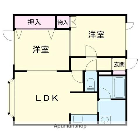 クリスタルハーモニー1(2LDK/1階)の間取り写真