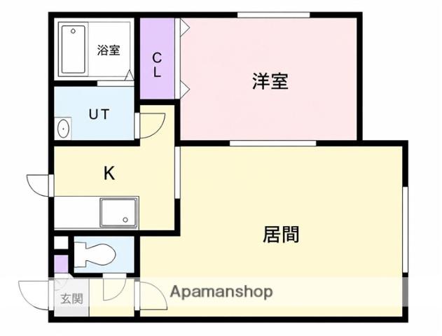 室蘭本線 沼ノ端駅 徒歩10分 2階建 築19年(1LDK/2階)の間取り写真