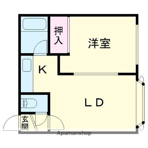 コーポサンライズA(1DK/3階)の間取り写真