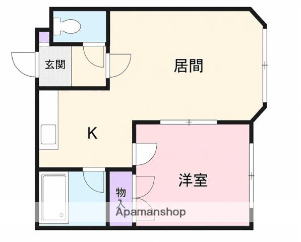 アンビシャス日新A(1DK/3階)の間取り写真