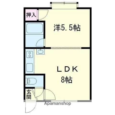 セフティ1(1DK/3階)の間取り写真
