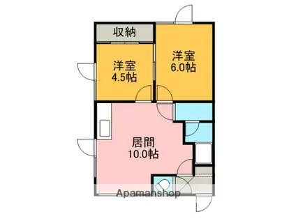 一島マンション(2DK/2階)の間取り写真