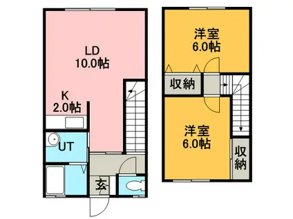 サンヒルズアイB(2LDK/1階)の間取り写真