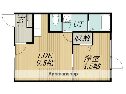 ビーンズ市庁舎前(1LDK/2階)の間取り写真
