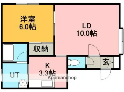 シャローム稲穂(1LDK/2階)の間取り写真