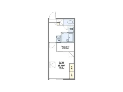 レオパレス絆ハウス(1K/2階)の間取り写真