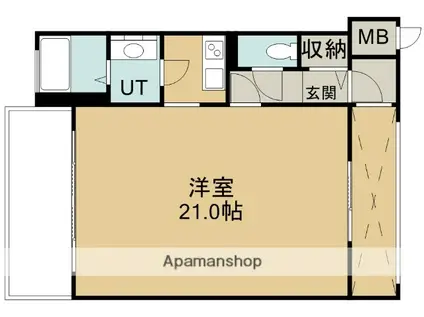 ルシオン小樽(1K/2階)の間取り写真