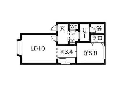 ひまわりはうす(1LDK/2階)の間取り写真