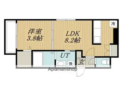 GIULIA TEINE(1LDK/4階)の間取り写真