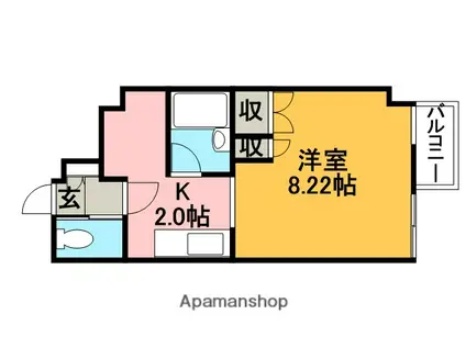 ヴィラタンネ(1K/2階)の間取り写真