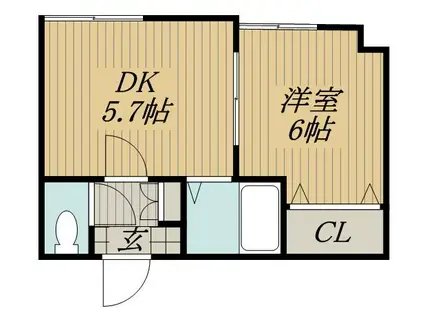 マーベラス(1DK/3階)の間取り写真