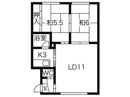 ファミリーレジデンス(2LDK/2階)の間取り写真