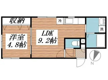 シャングリラ手稲(1LDK/4階)の間取り写真