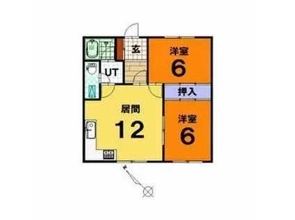 はまなすマンション(2LDK/1階)の間取り写真
