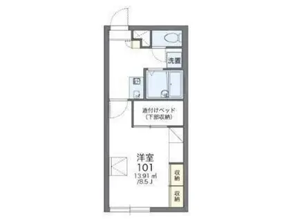 アルシオーネ富丘(1K/2階)の間取り写真