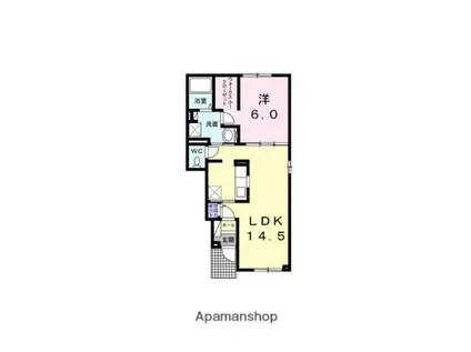 プルーリオン Ⅱ(1LDK/1階)の間取り写真
