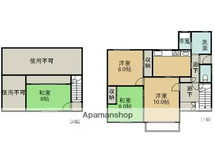 函館本線 小樽築港駅 徒歩10分 2階建 築51年(4LDK)の間取り写真