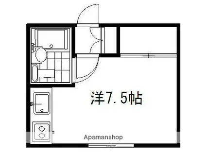 モダンコーポ田畑(ワンルーム/2階)の間取り写真