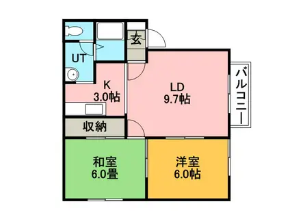 前田ドエル(2LDK/1階)の間取り写真