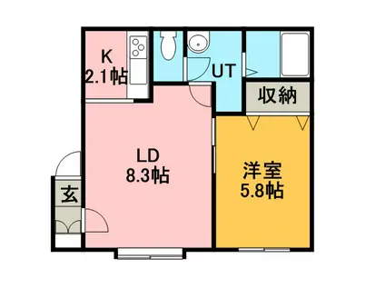 カーナ・ハギナカ(1LDK/3階)の間取り写真