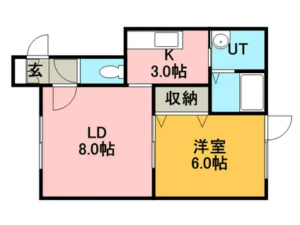 BEST LIFE 手稲前田 (1LDK/2階)の間取り写真