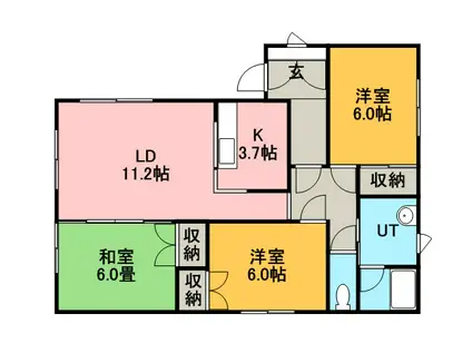 ハイツサンフラワー(3LDK/1階)の間取り写真
