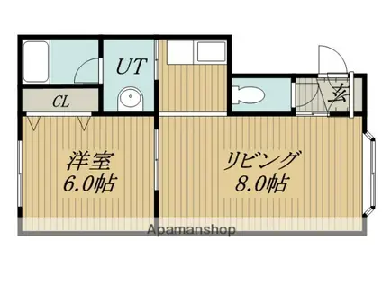 グレイテストライフB(1LDK/1階)の間取り写真
