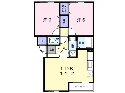 グレイスヴィラ(2LDK/1階)の間取り写真