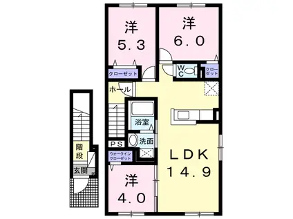 ハーブランド(3LDK/2階)の間取り写真