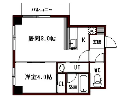 ノースファイン手稲(1DK/5階)の間取り写真