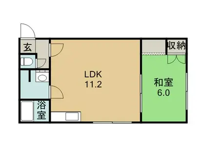 コーポさわむら(1LDK/3階)の間取り写真