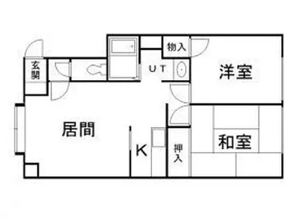 ソフィール弐番館(2LDK/1階)の間取り写真