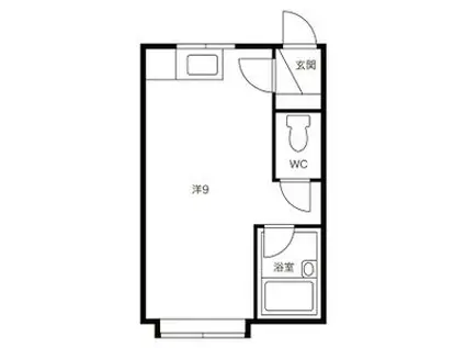 タイムコート(ワンルーム/1階)の間取り写真