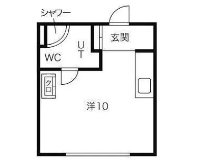 ル・フォートK1(ワンルーム/2階)の間取り写真