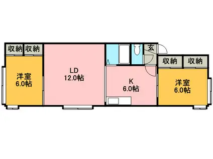 メゾンジュール(2LDK/1階)の間取り写真