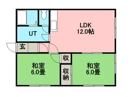 グリーンハイツA(2LDK/2階)の間取り写真