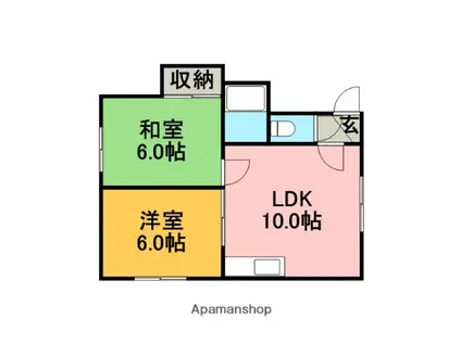 キャピタル花川(2LDK/2階)の間取り写真