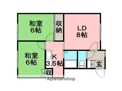 サンシャイン21A(2LDK/2階)の間取り写真