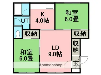 コーポアピア(2LDK/2階)の間取り写真