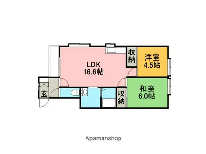 ピュアコート(2LDK/2階)の間取り写真