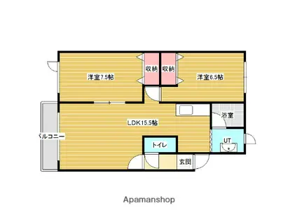 AGMⅡ(2LDK/1階)の間取り写真